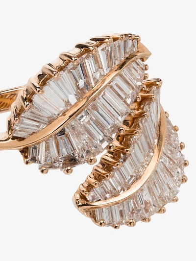 Anita Ko 18kt Rose Gold Diamond Palm Leaf Ring In Rose Gold