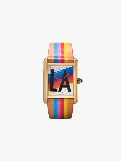 Shop La Californienne X Browns Reworked Vintage Cartier Tank Watch In Multicoloured