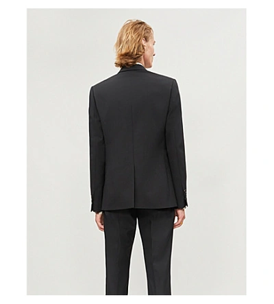 Shop Fendi Logo-print Regular-fit Woven Blazer In Black
