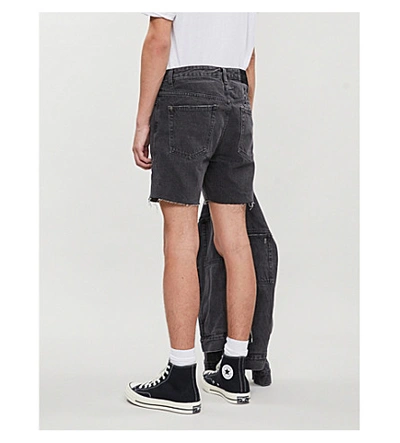 Shop Ksubi Dagger Dan Cut-off Denim Shorts In Grey