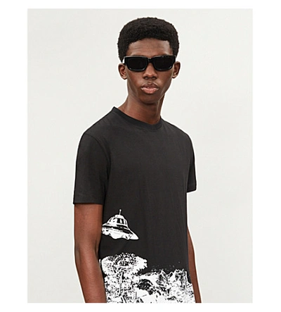 Shop Valentino X Undercover Graphic-print Cotton-jersey T-shirt In Black White