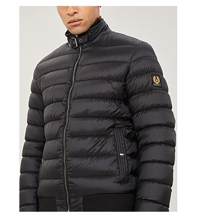 Shop Belstaff Quilted Shell-down Bomber Jacket In Black