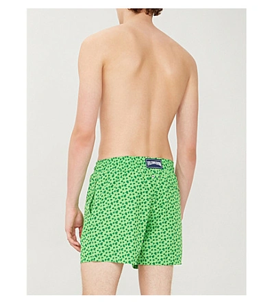 Shop Vilebrequin Moorea Micro Turtle-print Regular-fit Swim Shorts In Green