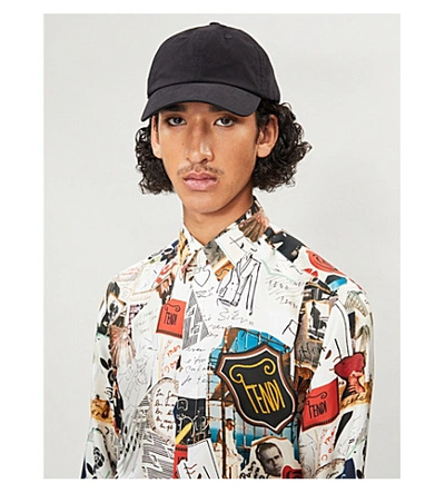 Shop Fendi Karl Collage-print Regular-fit Silk Shirt In Multi