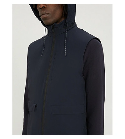 Shop Emporio Armani Funnel-neck Padded Shell Gilet In Navy