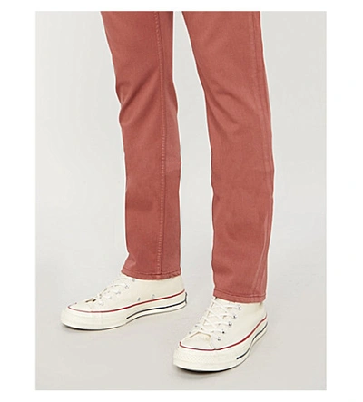 Shop Paige Federal Slim-fit Jeans In Dusted Rose