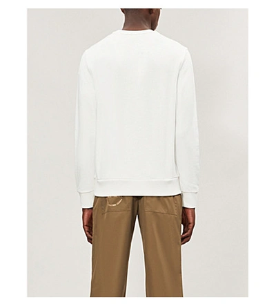 Shop Moncler Logo-print Cotton-jersey Sweatshirt In White