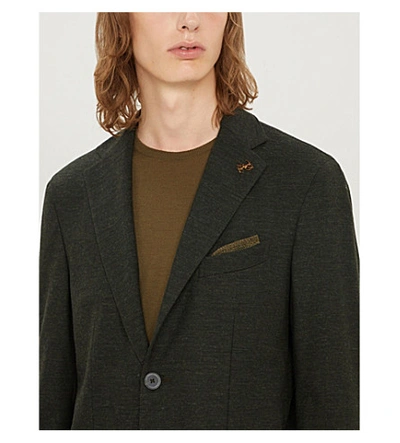 Shop Pal Zileri Single-breasted Woven Blazer In Green