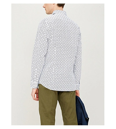 Shop Ted Baker Geometric-print Cotton Shirt In White