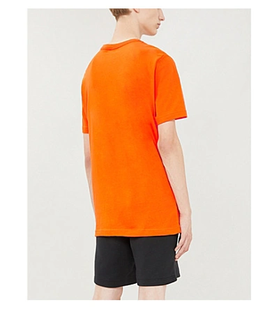Shop Adidas Originals Logo-print Cotton-jersey T-shirt In Orange