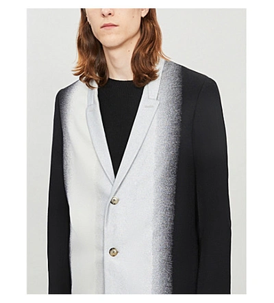 Shop Rick Owens Moreau Degrade Wool-blend Coat In Black Silver