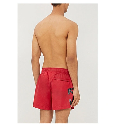 Shop Off-white Graphic-print Swim Shorts In Red