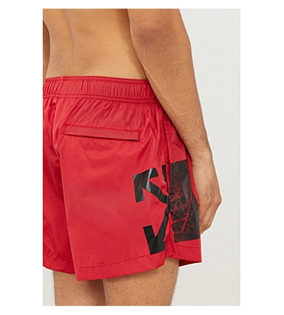 Shop Off-white Graphic-print Swim Shorts In Red