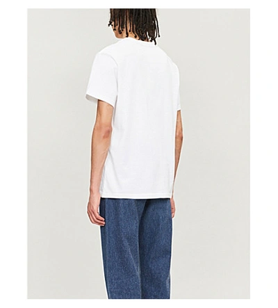Shop Levi's Oversized Logo-print Cotton-jersey T-shirt In White Crimson Embroidery