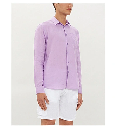 Shop Vilebrequin Caroubis Regular-fit Linen Shirt In Pink