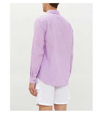 Shop Vilebrequin Caroubis Regular-fit Linen Shirt In Pink