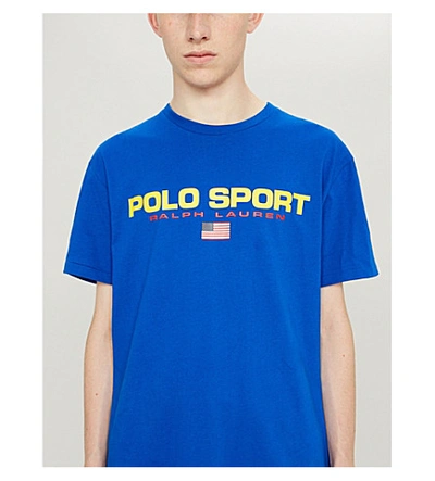 Shop Polo Ralph Lauren Polo Sport-print Cotton-jersey T-shirt In Sapphire+star
