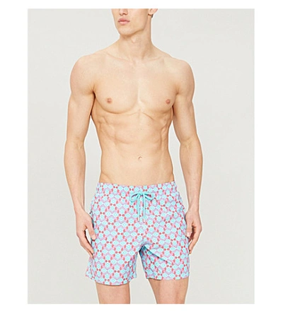 Shop Vilebrequin Moorea Turtle-print Swim Shorts In Pink