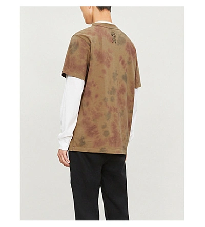 Shop Billionaire Boys Club Camouflage-print Cotton T-shirt In Brown