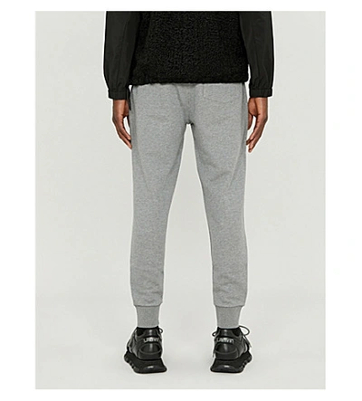 Shop Moncler Logo-print Cotton-jersey Jogging Bottoms In Grey