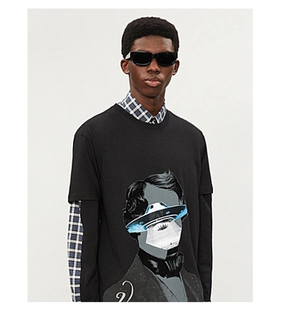 Shop Valentino X Undercover Graphic-print Cotton-jersey T-shirt In Black