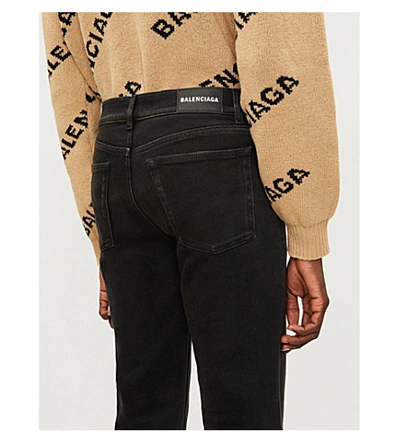 Shop Balenciaga Faded Straight Jeans In Black Rust Wash