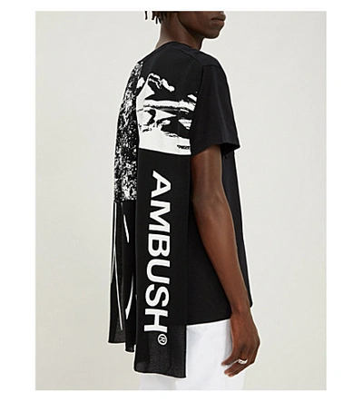 Shop Ambush Cape-detail Cotton-jersey T-shirt In Black