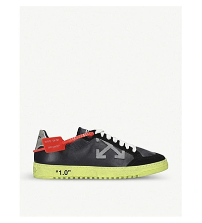 Shop Off-white 2.0 Low Leather And Suede Trainers In Black/comb