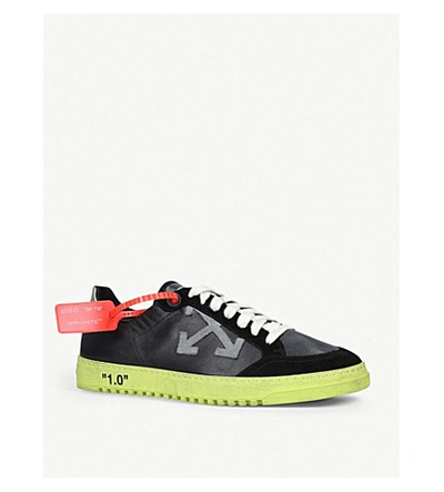 Shop Off-white 2.0 Low Leather And Suede Trainers In Black/comb