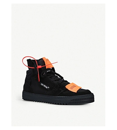 Shop Off-white Off-court Leather High Top Trainers In Black