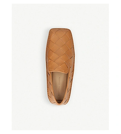 Shop Bottega Veneta Intrecciato Leather Slippers In Tan