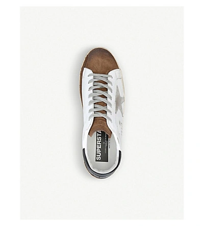 Shop Golden Goose Superstar Leather And Suede Trainers In Beige Comb