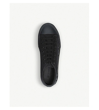 Shop Burberry Larkhall Canvas Trainers In Black