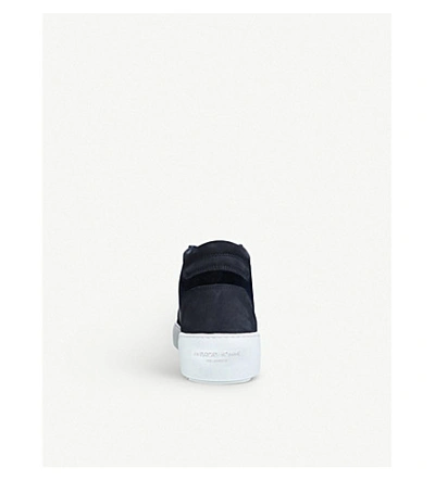 Shop Andriod Mid Propulsion Velvet And Mesh Trainers In Navy