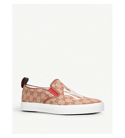 Shop Gucci Dublin Gg-print Ny Yankees Canvas Skate Shoes In Beige