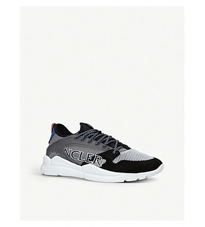 Shop Moncler Anakin Mesh Trainers In White/comb