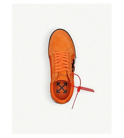 Shop Off-white Vulc Striped Low-top Canvas Trainers In Orange