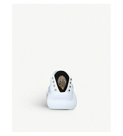 Shop Kurt Geiger Lunar Eagle Embellished Leather Trainers In White