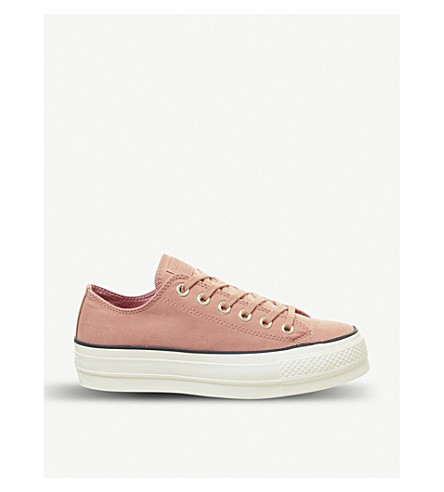 pink low top platform converse