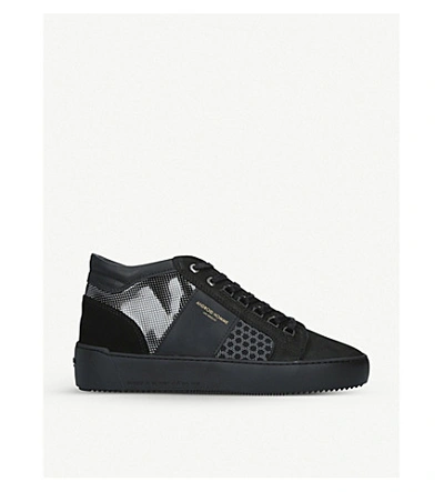 Shop Andriod Mid Propulsion Shell, Suede And Mesh Trainers In Black