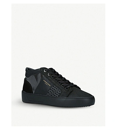 Shop Andriod Mid Propulsion Shell, Suede And Mesh Trainers In Black