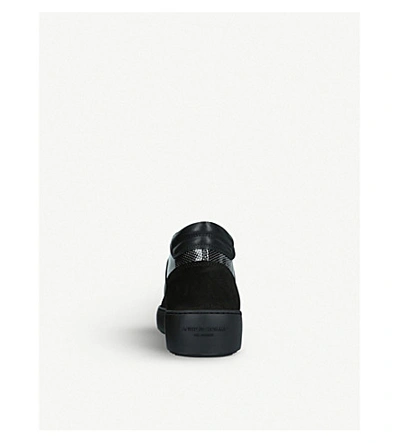 Shop Andriod Mid Propulsion Shell, Suede And Mesh Trainers In Black