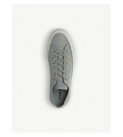 Shop Converse All Star Low Platform Leather Trainers In Dolphin Porpoise