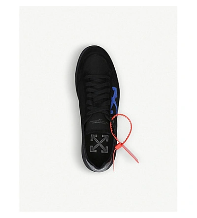 Shop Off-white 2.0 Low Suede And Canvas Trainers In Blk/blue