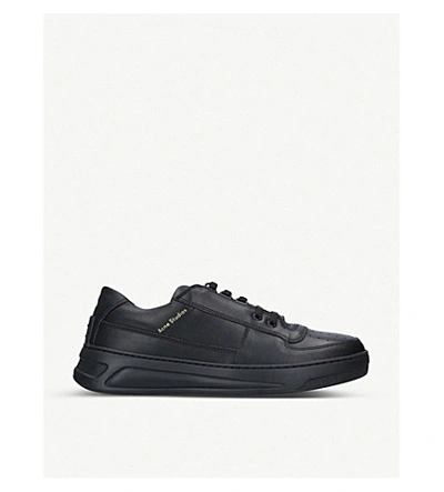 Shop Acne Studios Perey Lace-up Leather Trainers In Black