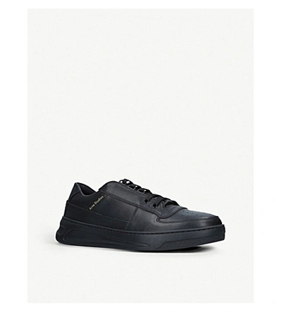 Shop Acne Studios Perey Lace-up Leather Trainers In Black