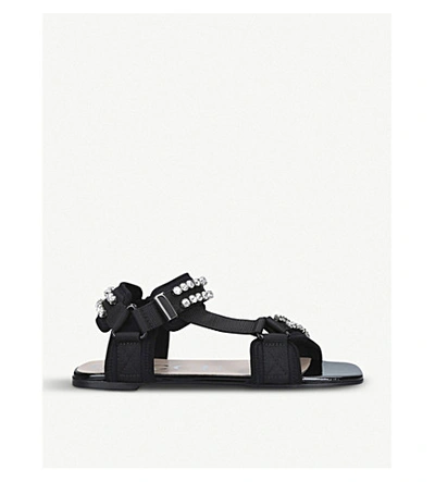 Shop Gucci Shea Canvas Sandals In Black