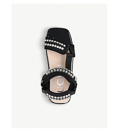 Shop Gucci Shea Canvas Sandals In Black