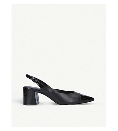 Shop Michael Michael Kors Mila Leather Sling-back Sandals In Black