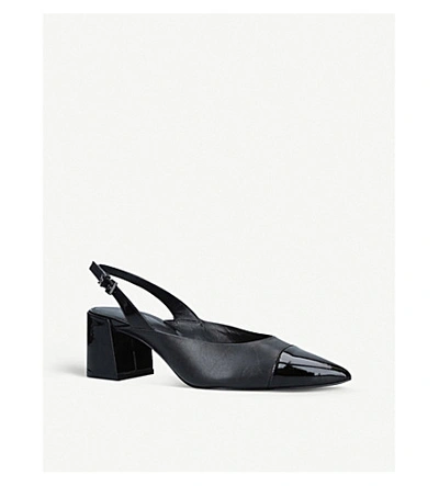 Shop Michael Michael Kors Mila Leather Sling-back Sandals In Black